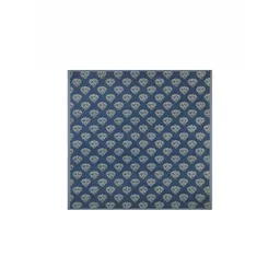 Texstylers Navy Blue & Green Floral Cotton 4-Seater Anti-Slip Table Cover image 3