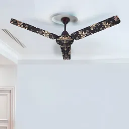 Cortina Black & Beige Printed Stretchable Ceiling Fan Blade Cover image 4