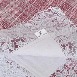 Kuber Industries Pink & White Printed 6 Seater Table Cover image 2