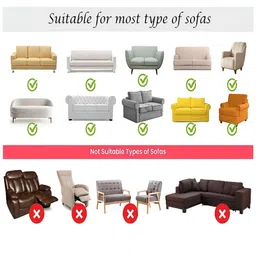 STITCHNEST Olive Green & Beige Self Design 2 Seater Sofa Cover image 2