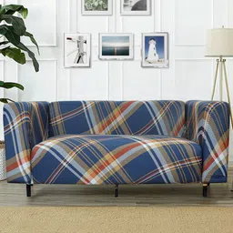 HOUSE OF QUIRK Blue Printed Sofa Cover-picture-33