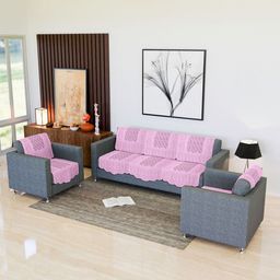 Kuber Industries Pink 10 Pieces Printed Cotton Sofa Cover-picture-29