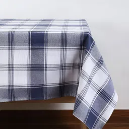 Jamio Firati Blue Cotton 4-Seater Table Cover with Textured details-picture-10