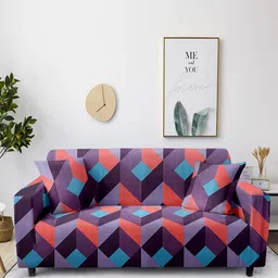 Aura Pink & Purple 3-Seater Printed Non-Slip Sofa Cover-image-63