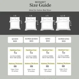 Arrabi Grey & White Graphic 300 TC 2 King Bedsheets with 4 Pillow Covers image 4