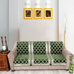 Nendle Patterned 3-Seater Velvet Sofa Cover-picture-12