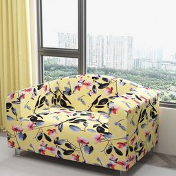 DREAM CARE Yellow & Black Printed Waterproof 2-Seater Sofa Cover-picture-7