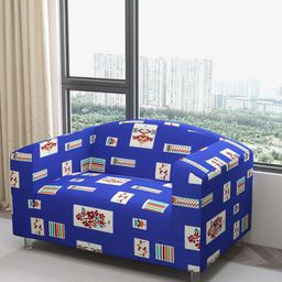 DREAM CARE Purple & Cream-Colored Printed Waterproof & Flexible 2-Seater Sofa Cover-picture-30