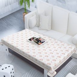 MONKDECOR White Floral Cotton 2-Seater Table Cover-picture-45
