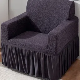 HOKIPO Grey 1 seater Polyester Sofa Cover-image-53