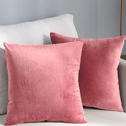 AEROHAVEN Pink 2 Pieces Reversible Velvet Square Cushion Covers-picture-4
