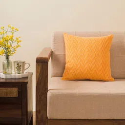 Fabindia Yellow Geometric Square Cushion Covers image 1