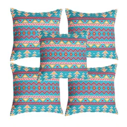 Alina decor Green & Red 5 Pieces Ethnic Motifs Square Cushion Covers-image-20