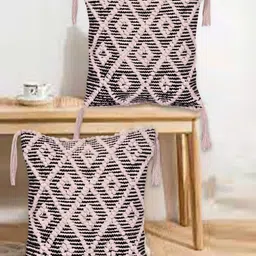 osric Brown & Beige 2 Pieces Geometric Cotton Square Cushion Covers-picture-14