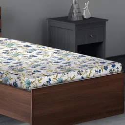 Stylista Off White Floral 400 TC Fitted Single Bedsheet with 1 Pillow Covers-picture-30