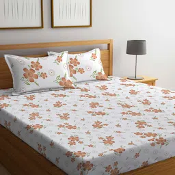 KLOTTHE White & Yellow Printed 300 TC King Bedsheet & 2 Pillow Covers-image-20