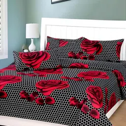 Supreme Home Collective Red 144 TC Queen Bedsheet with 2 Pillow Covers-image-99