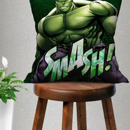 Marvel Green Hulk Printed Square Cushion Cover-image-0