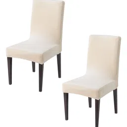HOKIPO Beige 2 Pieces 200 GSM Velvet Chair Covers-image-22