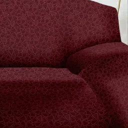 Cortina Embossed Polyester 1 Seater Stretchable Non-Slip Sofa Cover image 4