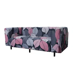 HOUSE OF QUIRK Sea Green & Purple Printed 4-Seater Sofa Cover image 2