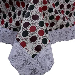 Dakshya Industries Black & White Waterproof Rectangle 6-Seater Table Cover image 2