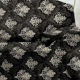 Cortina Black & Beige Printed 1-Seater Super-Stretchable Non-Slip Sofa Slipcover image 2