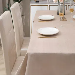 HOKIPO Beige 8-Seater Rectangular Table Cover image 2