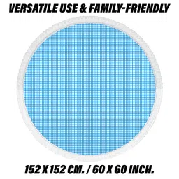 Kuber Industries Blue Waterproof Round 6-Seater Table Cover image 4