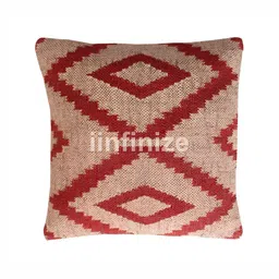 iinfinize Red and Peach Kilim Cushion Cover image 2