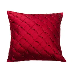 ZEBA Red Square Polyester Box Pleated Cushion Covers image 4
