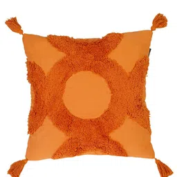 HOSTA HOMES Orange Set of 2 Geometric Pure Cotton Square Cushion Covers image 4