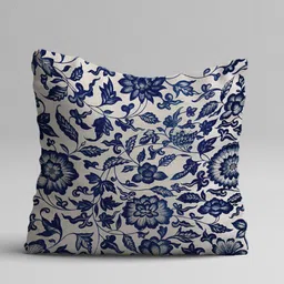 STITCHNEST Blue & Off White Set of 5 Ethnic Motifs Square Cushion Covers image 4