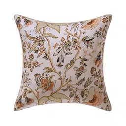 Texstylers Beige 2 Pcs Printed Cotton Square Cushion Covers image 2