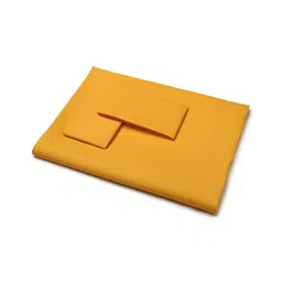 Bromwick Yellow Solid Cotton 210 TC Queen Bedsheet with 2 Pillow Covers image 4