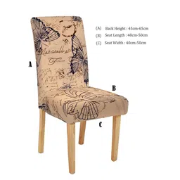 Cortina Set Of 6 Beige & Black Printed Chair Covers image 5