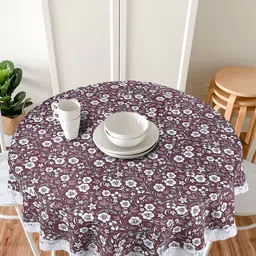 Dakshya Industries Brown Printed PVC 6 Seater Table Cover image 4