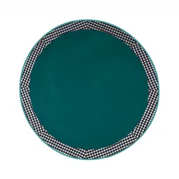 Home Heart Green & White Cotton Patchwork Round Table Cover image 3