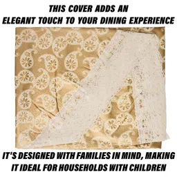 Kuber Industries Brown Waterproof Round 6-Seater Table Cover image 4