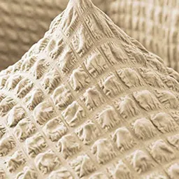 HOUSE OF QUIRK Beige Stretchable 3-Seater Sofa Cover With Arms image 5