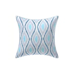 Texstylers Blue & White 2 Pcs Printed Cotton Square Cushion Covers image 3