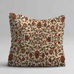 STITCHNEST Set Of 5 Brown & Beige Floral Square Cushion Covers image 2