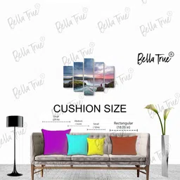 BELLA TRUE Blue & White Set of 5 Geometric Velvet Square Cushion Covers image 2