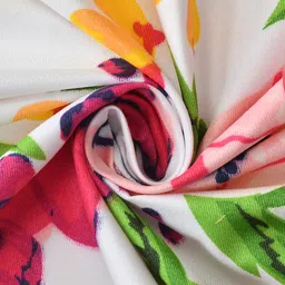 MORADO Pink & White Floral 210 TC Single Bedsheet with 1 Pillow Covers image 4