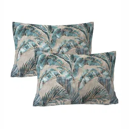 INDHOME LIFE Grey & Blue Floral 210 TC King Bedsheet with 2 Pillow Covers image 4