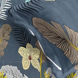 Aura Grey & Yellow Floral Printed Microfiber 144 TC Queen Bedsheet Set 2.29 m x 2.54 m image 4