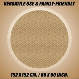 Kuber Industries Brown Waterproof Round 6-Seater Table Cover image 3