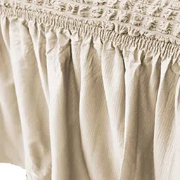 HOUSE OF QUIRK Beige Stretchable 3-Seater Sofa Cover With Arms image 4