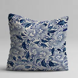 STITCHNEST Blue & Off White Set of 5 Ethnic Motifs Square Cushion Covers image 2