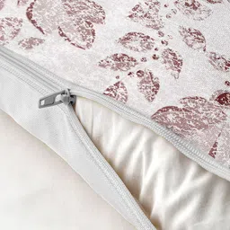 Aura Red & White Set of 5 Floral Square Cushion Covers image 2